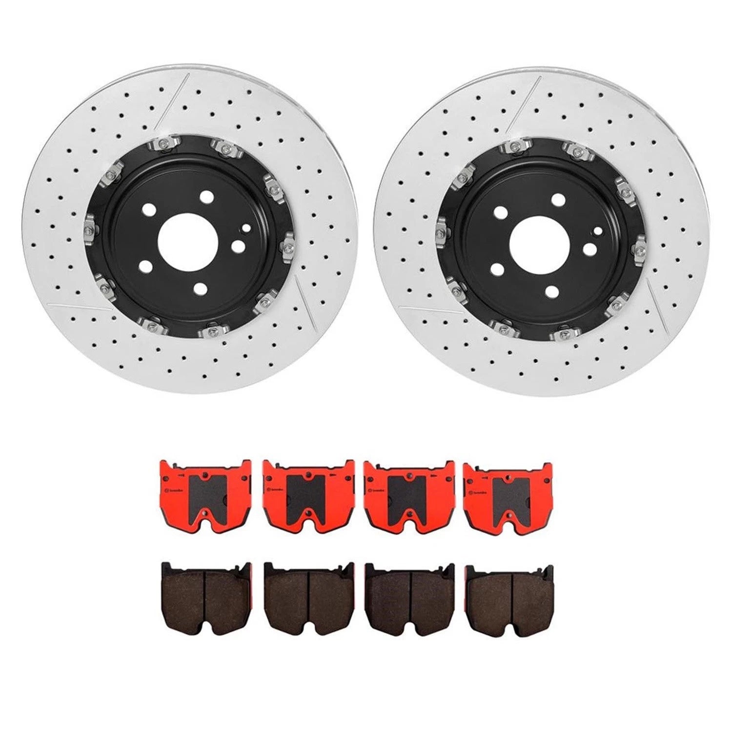 Front Brake Kit PVT Disc Rotors Ceramic Pads for Mercedes CLS55 SL55 AMG (2006–2006)