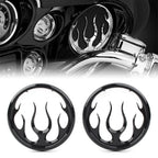 Black Flame Speaker Grill Accent Trim Cover for Harley Electra Glide (2009-2023)