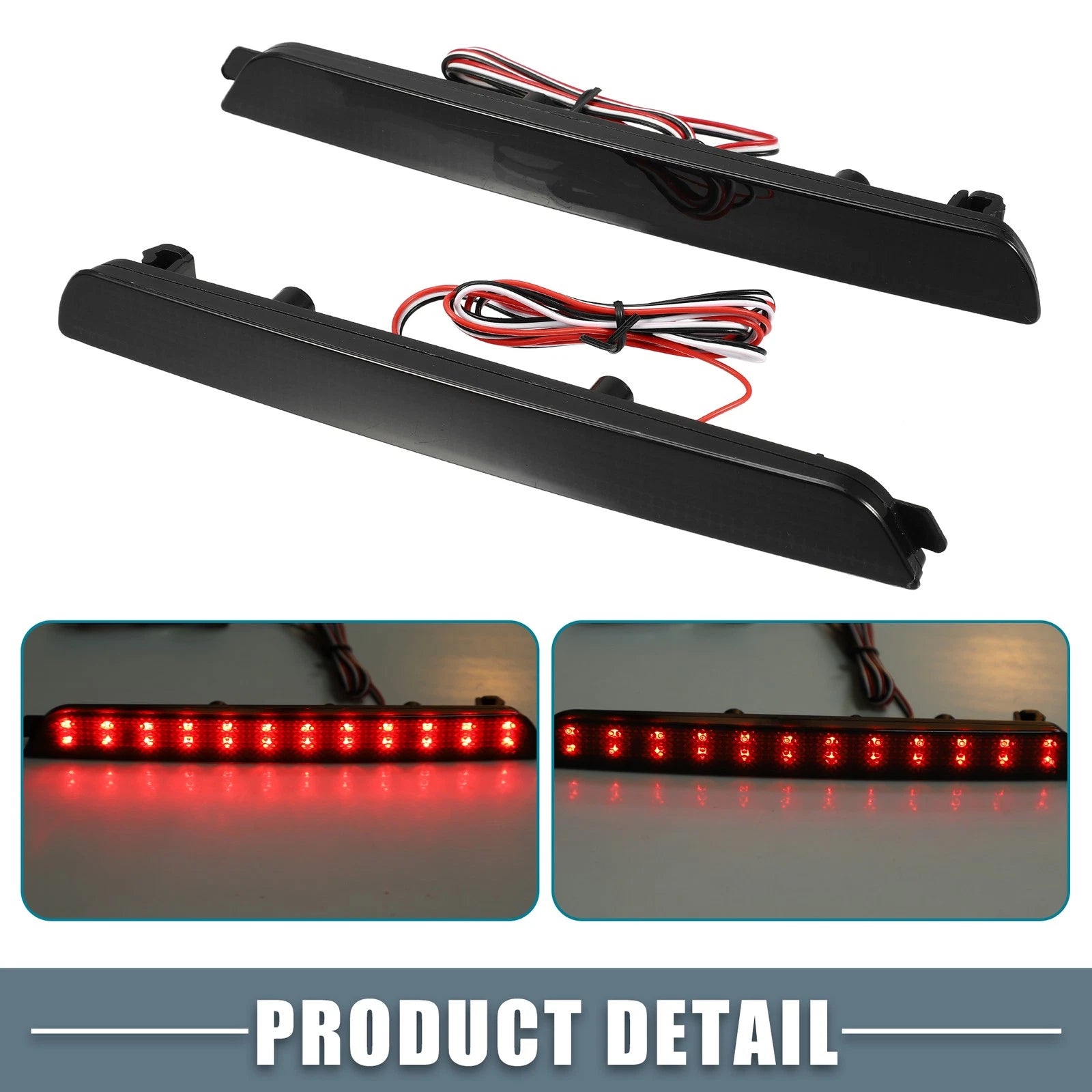 2X Smoked LED Rear Bumper Reflector Tail Light for Mazda 3 (2005–2009)