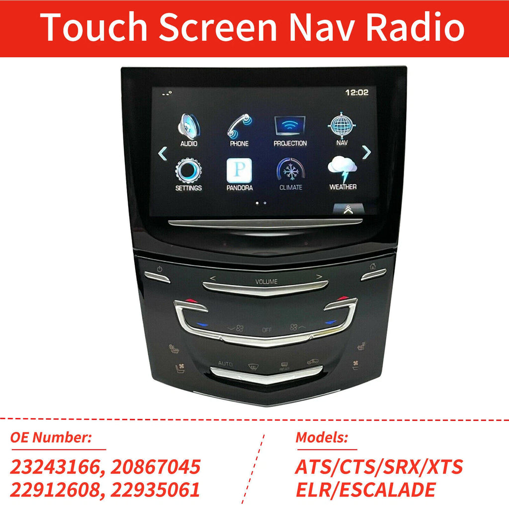 Touch Screen Navigation Radio System for Cadillac ATS CTS ELR SRX XTS (2013–2019)