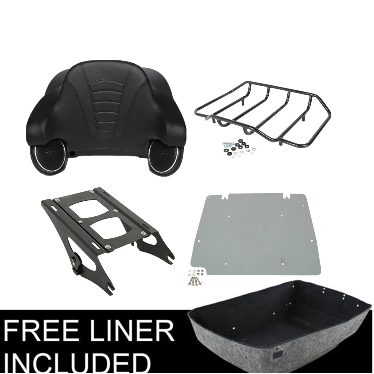 Trunk Mount Rack Speakers Plate Pad for Harley Road Glide (2014–2023)