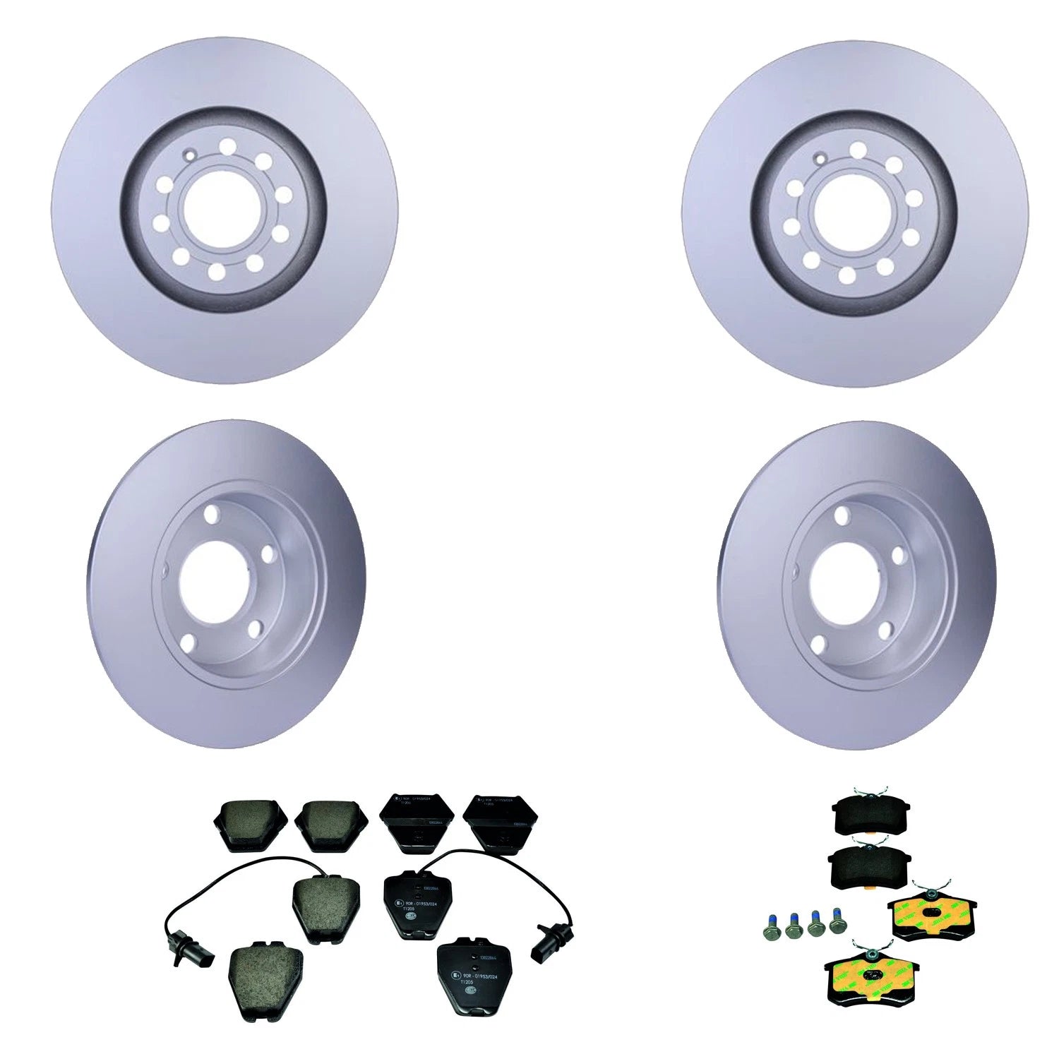 Set of 4 Hella Front Rear Rotors Low-Met Disc Brake Pad Kit for Allroad Quattro (2001–2002)