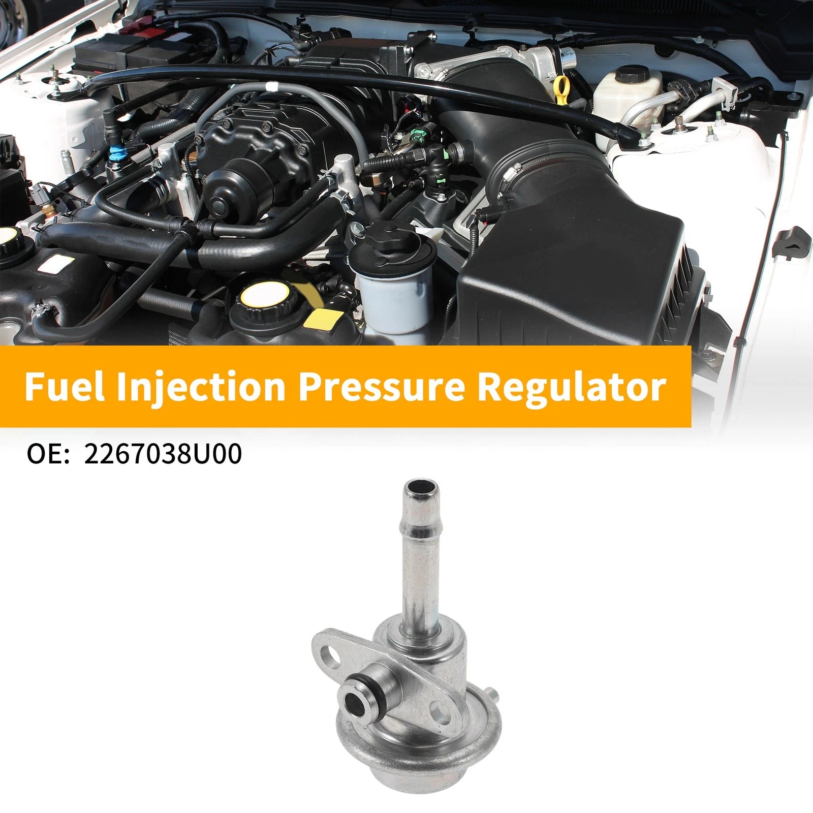 Fuel Pressure Regulator for Nissan Sentra (1991–1994) No. 22670-38U00 Metal 20-70 Psi