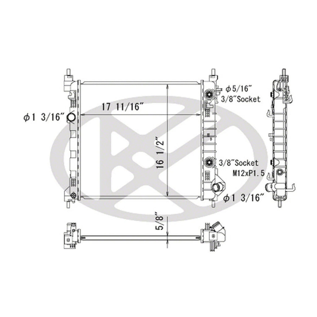 Replacement Plastic/Aluminum Radiator For 2013-2015 Chevrolet Spark
