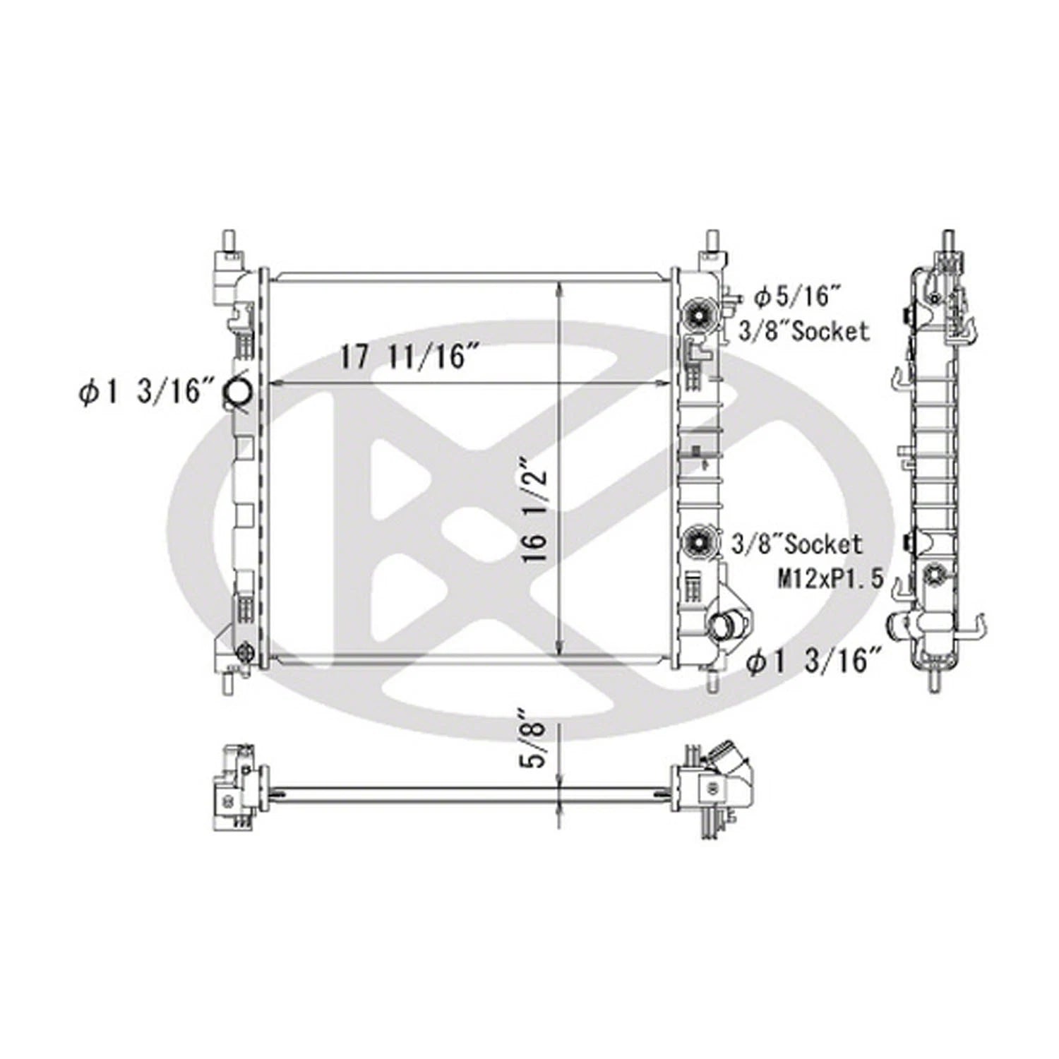 Replacement Plastic/Aluminum Radiator For 2013-2015 Chevrolet Spark