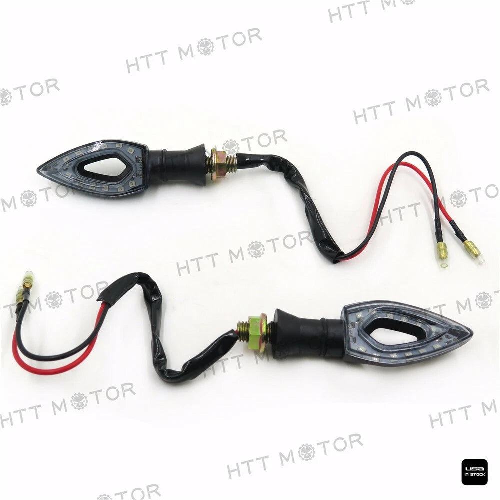 2X Smoke Lens Turn Signal Lights for Yamaha Honda Suzuki Kawasaki (12V)