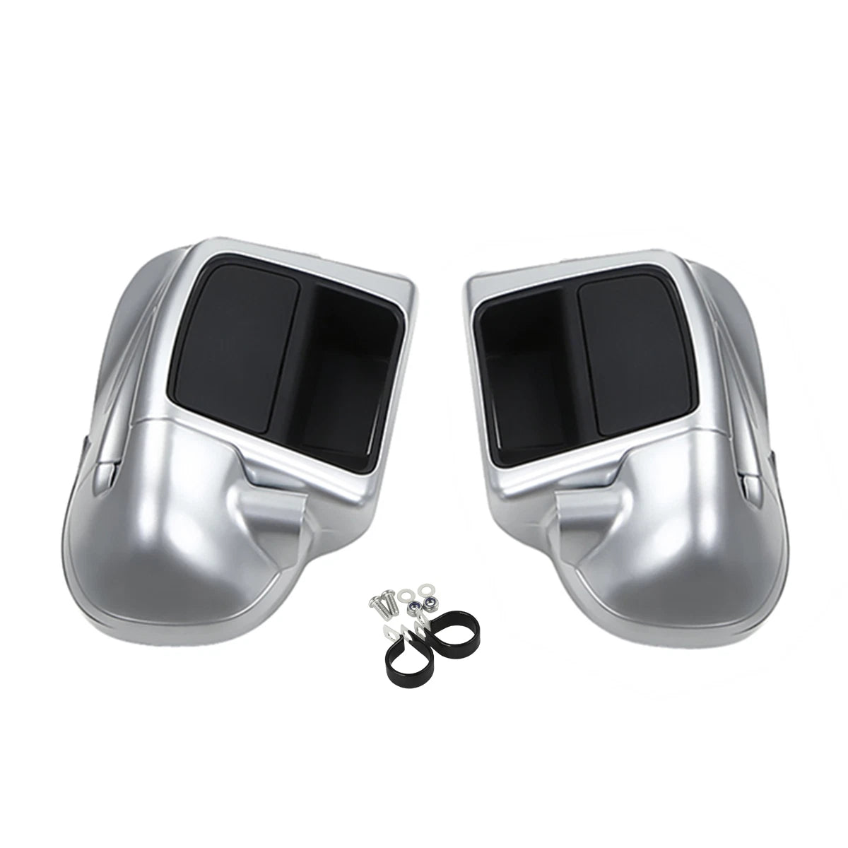 Lower Vented Fairing for Harley Touring (2014–2025) Silver/Black Honeycomb Fade
