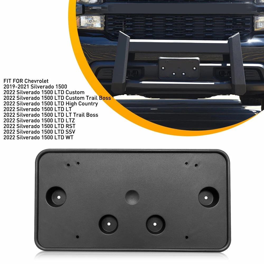 Front Bumper License Plate Bracket for Chevy Silverado (2019–2022)