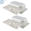 2 Pcs 3.6" Deep Food Pans with Lids for Commercial Kitchen & Buffet Use