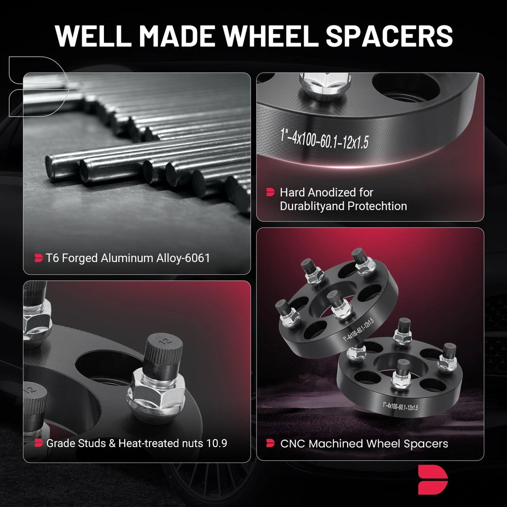 25mm Wheel Spacers for Acura Integra (1986–1989) M12x1.5 60.1mm 4x100