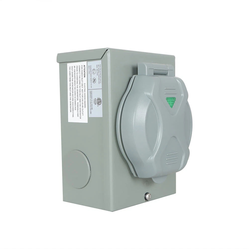 30 AMP Generator Power Inlet Box for NEMA L14-30P (Weatherproof)