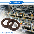 2X Oil Seal Rotary Shaft Seal FKM Rubber 55x80x12mm for Various Models 