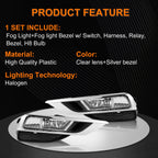 Fog Lights for Honda CR-V (2015–2016) w/Bezels, Switch, Wiring Kits