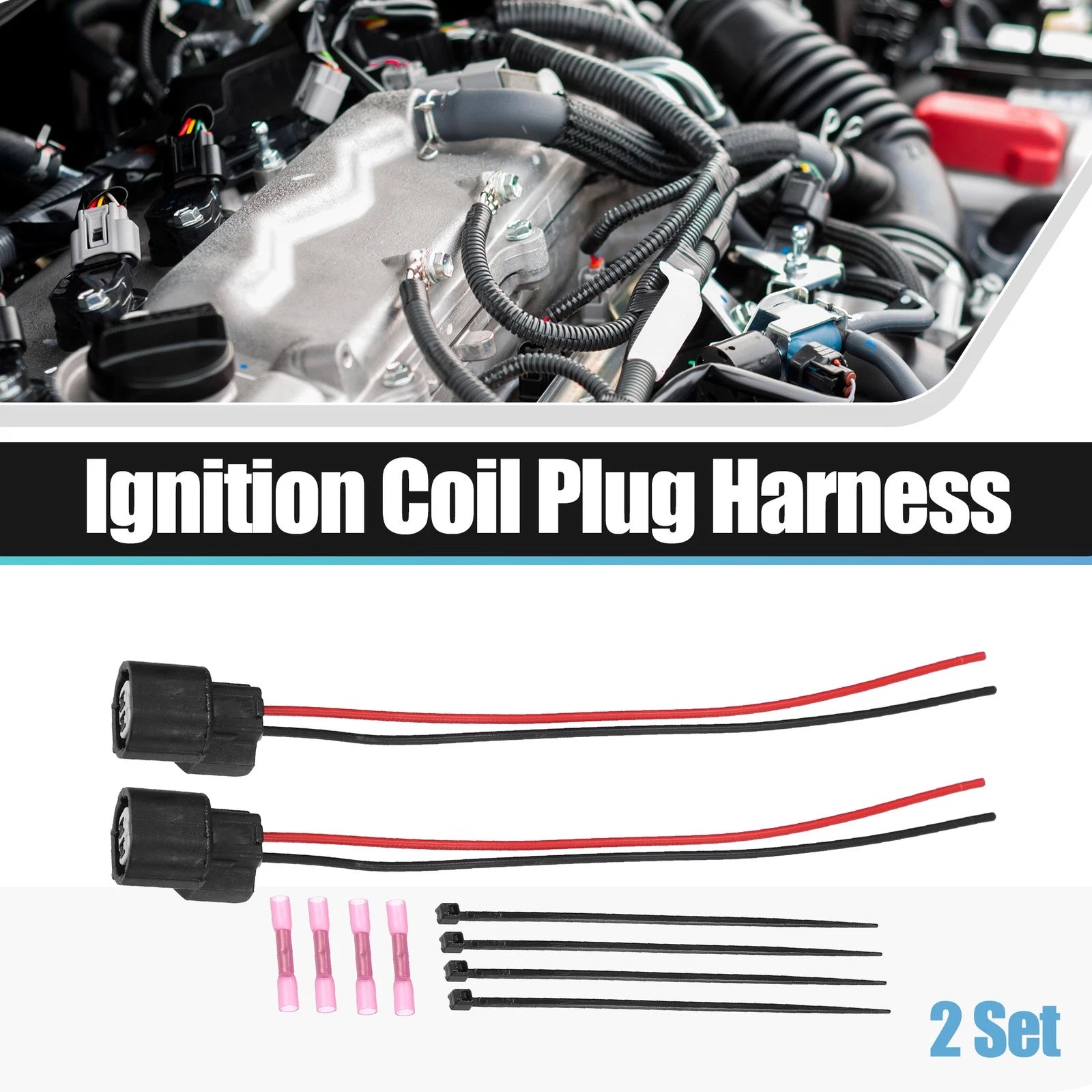 Set of 2 Fuel Injector Wire Pigtail Connector Repair Kit for Honda Pioneer 1000 (2016–2023)