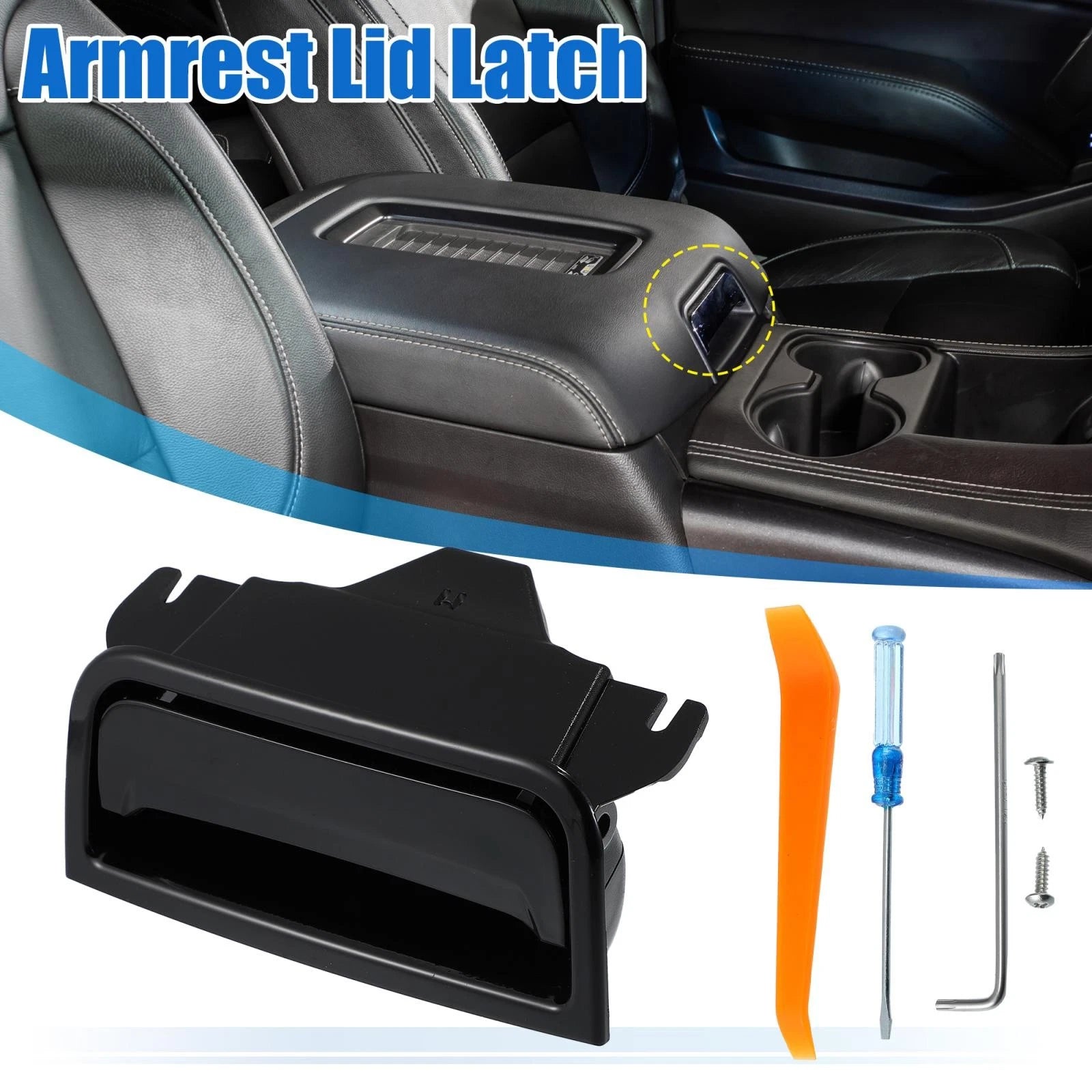Set of 1 Center Console Cover Lock Armrest Lid Catch for GMC 
