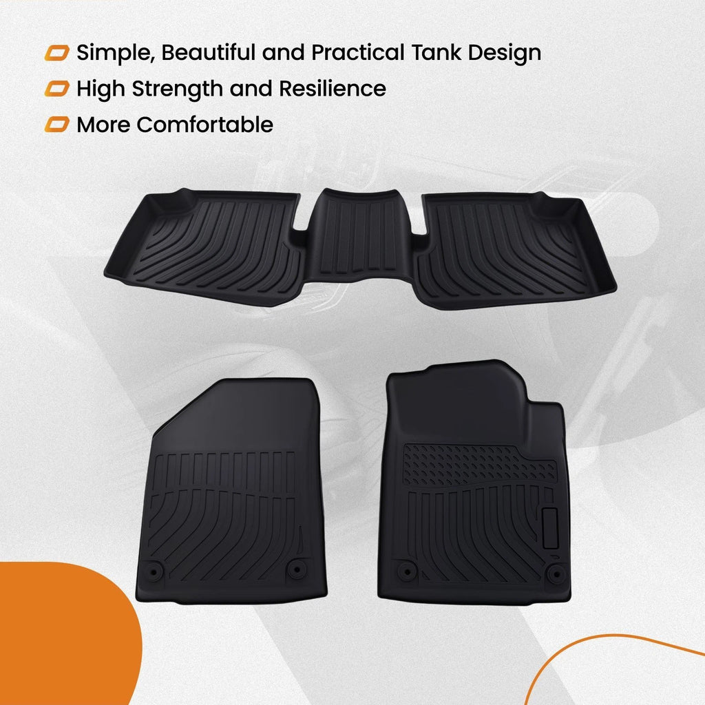 Set of 4 Black TPE Floor Mats for Jeep Cherokee (2015–2023) Waterproof Anti-Slip