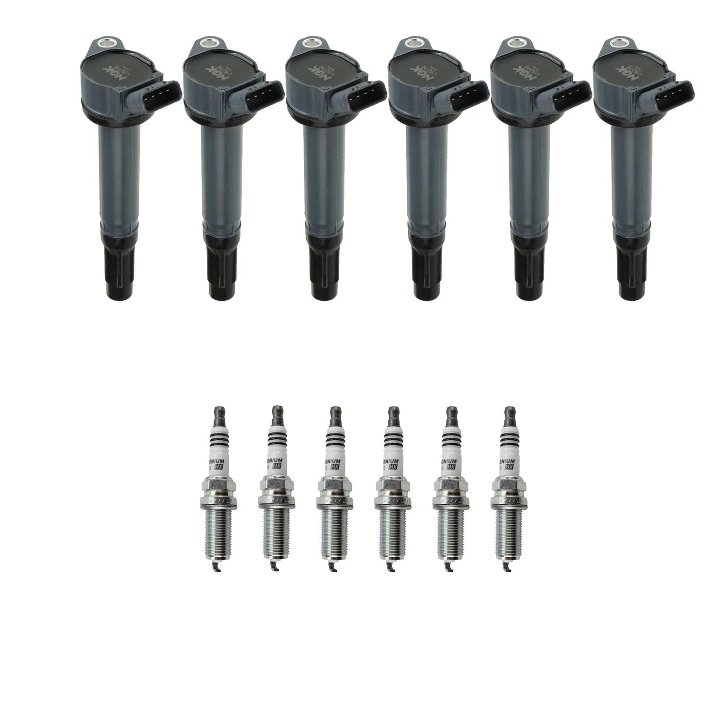 Set of 6 NGK Ignition Coils & Ruthenium Spark Plugs for Avalon ES350 Sienna (2005–2020)