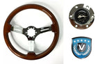14 in Chrome Wood Slotted Steering Wheel for Chevy Impala (1969–1970)