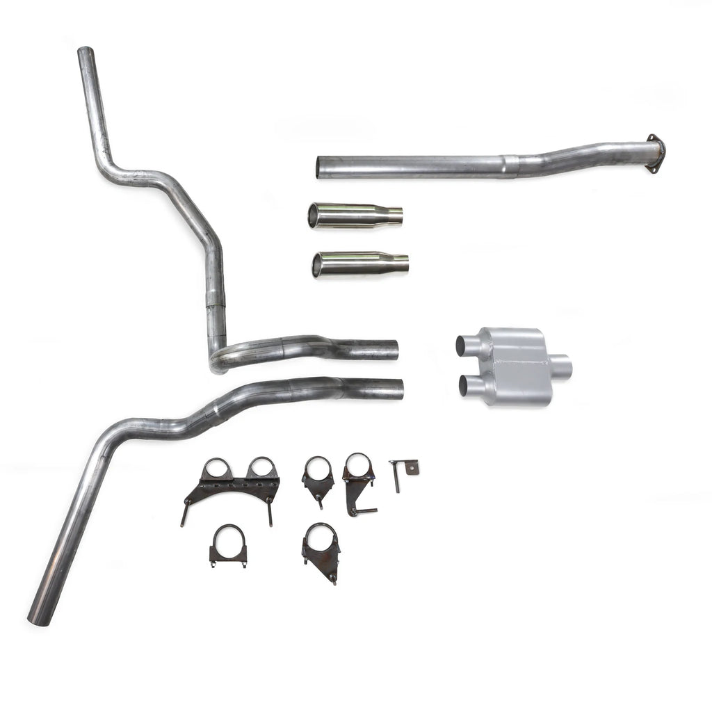 Dual Exhaust Kit for Toyota Tacoma (2016–2023) 2.5" 1 Chamber Rolled Edge Tip