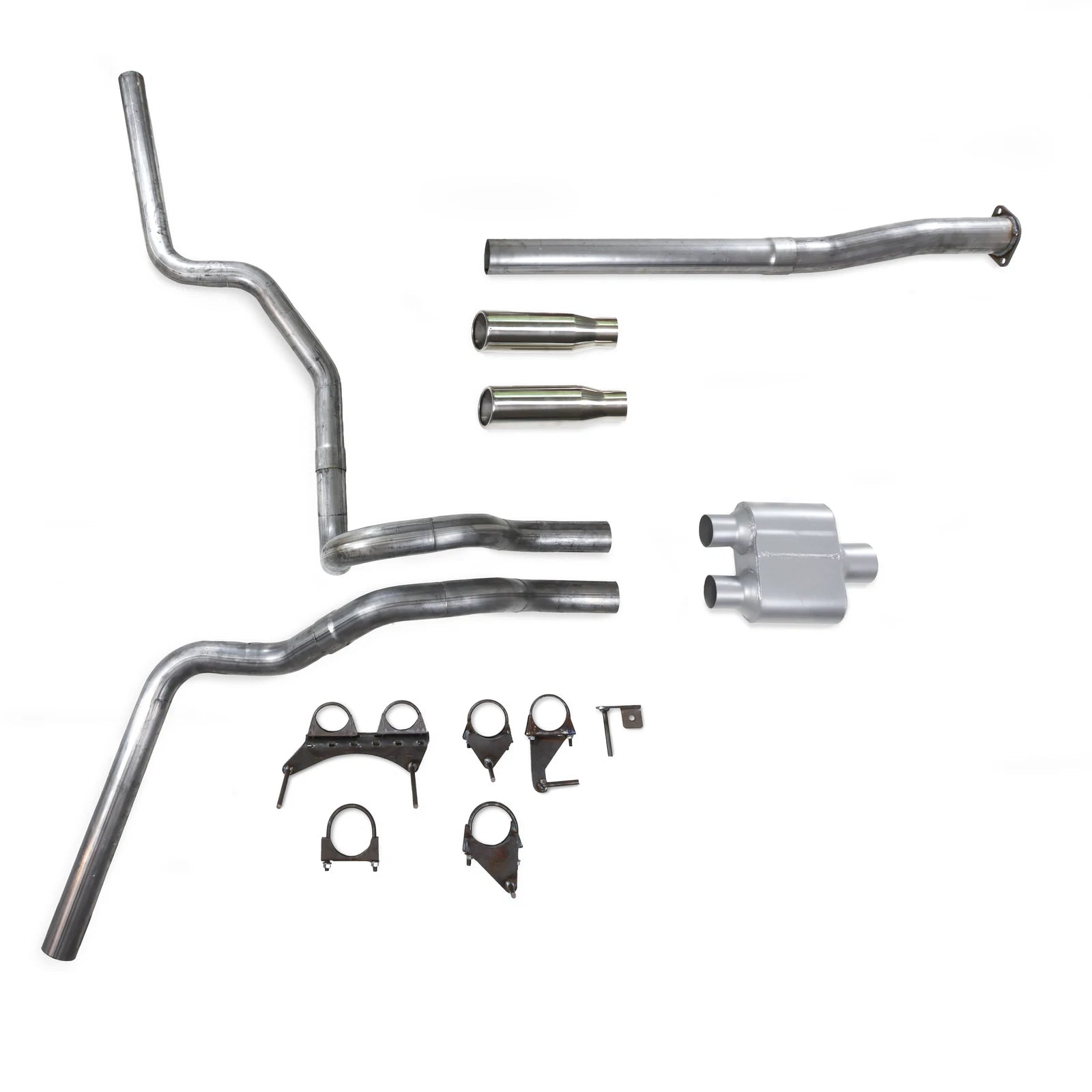 Dual Exhaust Kit for Toyota Tacoma (2016–2023) 2.5" 1 Chamber Rolled Edge Tip