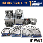 Set of 4 Pistons with Rings for Kubota Bobcat S650 T630 T650 S630 (1G774-2112, V3307)