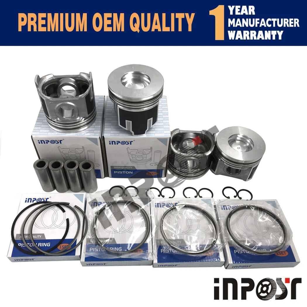 Set of 4 Pistons with Rings for Kubota Bobcat S650 T630 T650 S630 (1G774-2112, V3307)