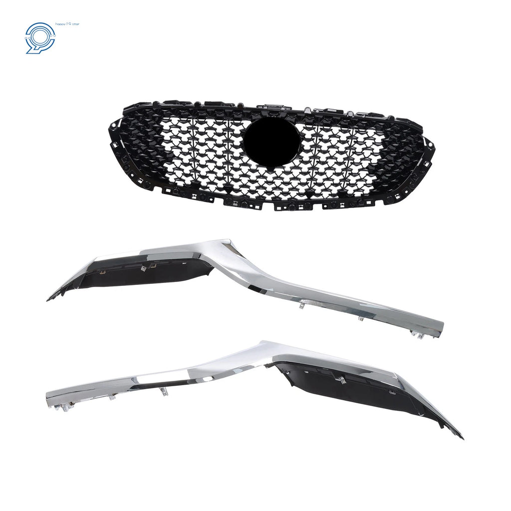 Gloss Black Front Upper Grille with Chrome Trim for Mazda CX-30 (2020–2023)