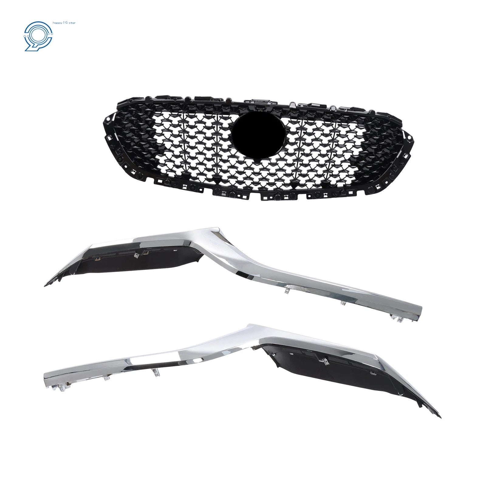 Gloss Black Front Upper Grille with Chrome Trim for Mazda CX-30 (2020–2023)