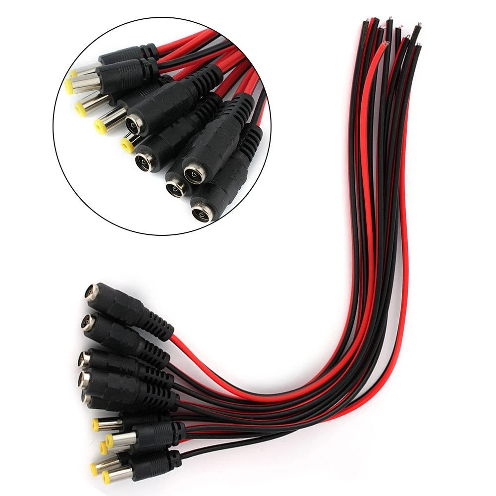 Set of 10 Accessory Connector Cables Power Supply Male & Female