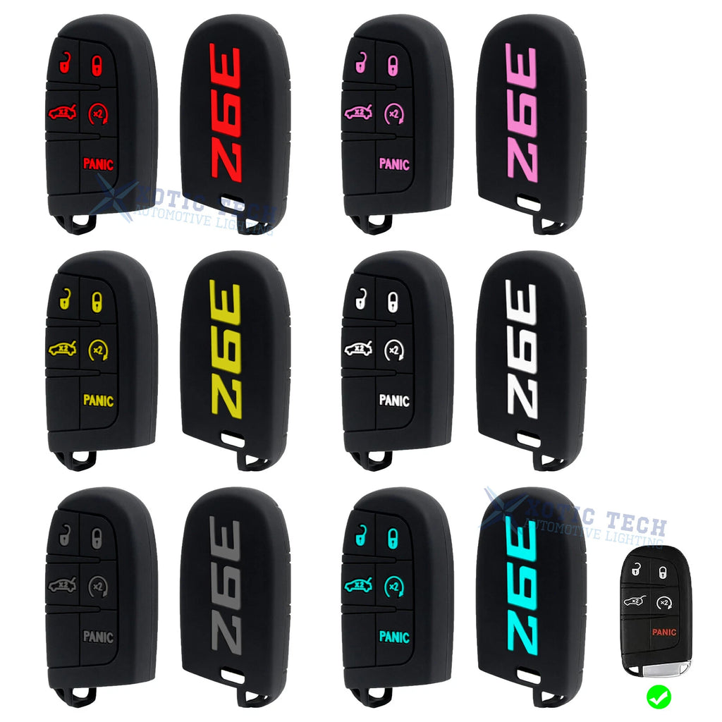 Silicone Remote Key Fob Shell Cover Case for Jeep Chrysler Dodge (2014–2020)