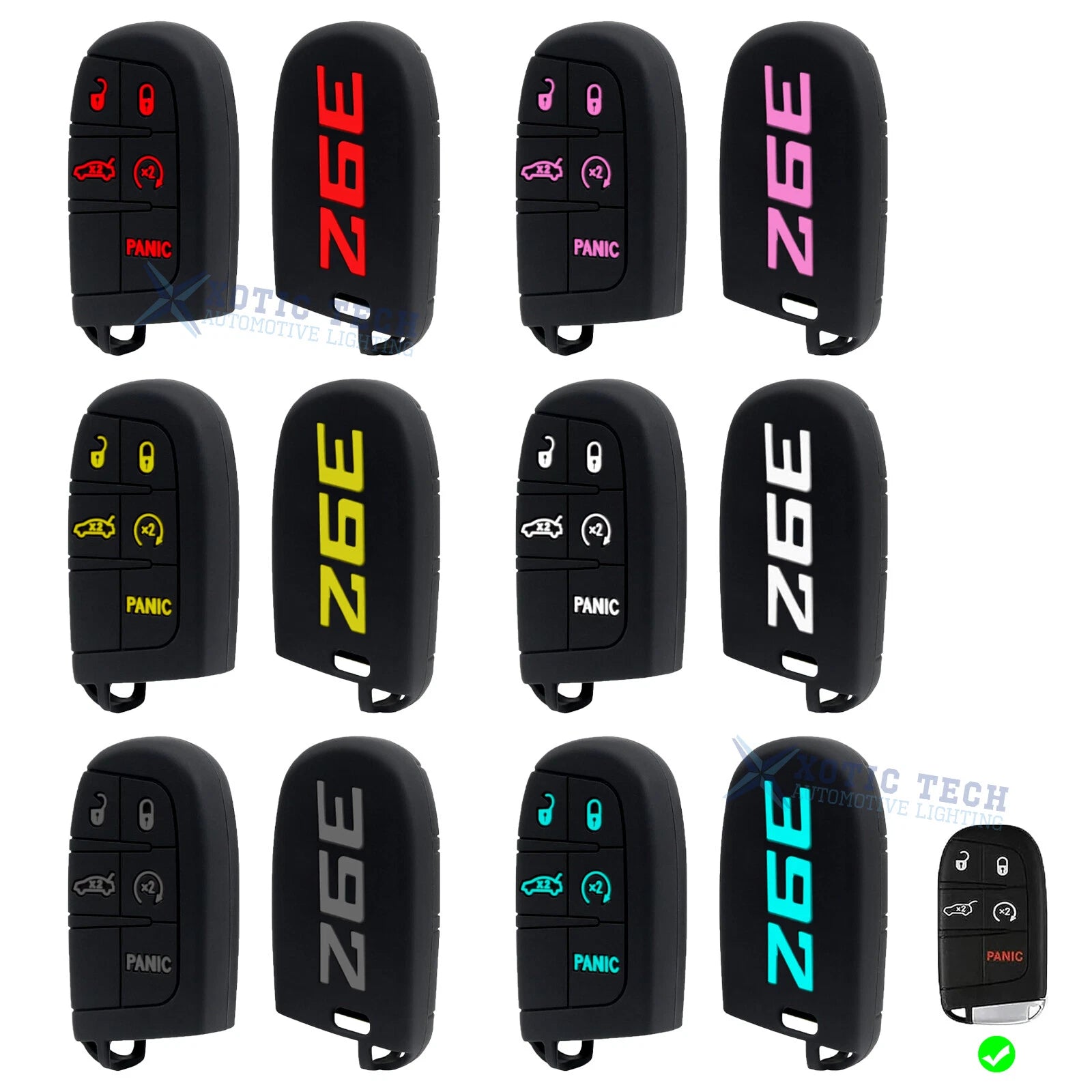 Silicone Remote Key Fob Shell Cover Case for Jeep Chrysler Dodge (2014–2020)