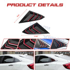 Side Air Vent Window Louver Glossy Black for Honda Civic (2016-2021)
