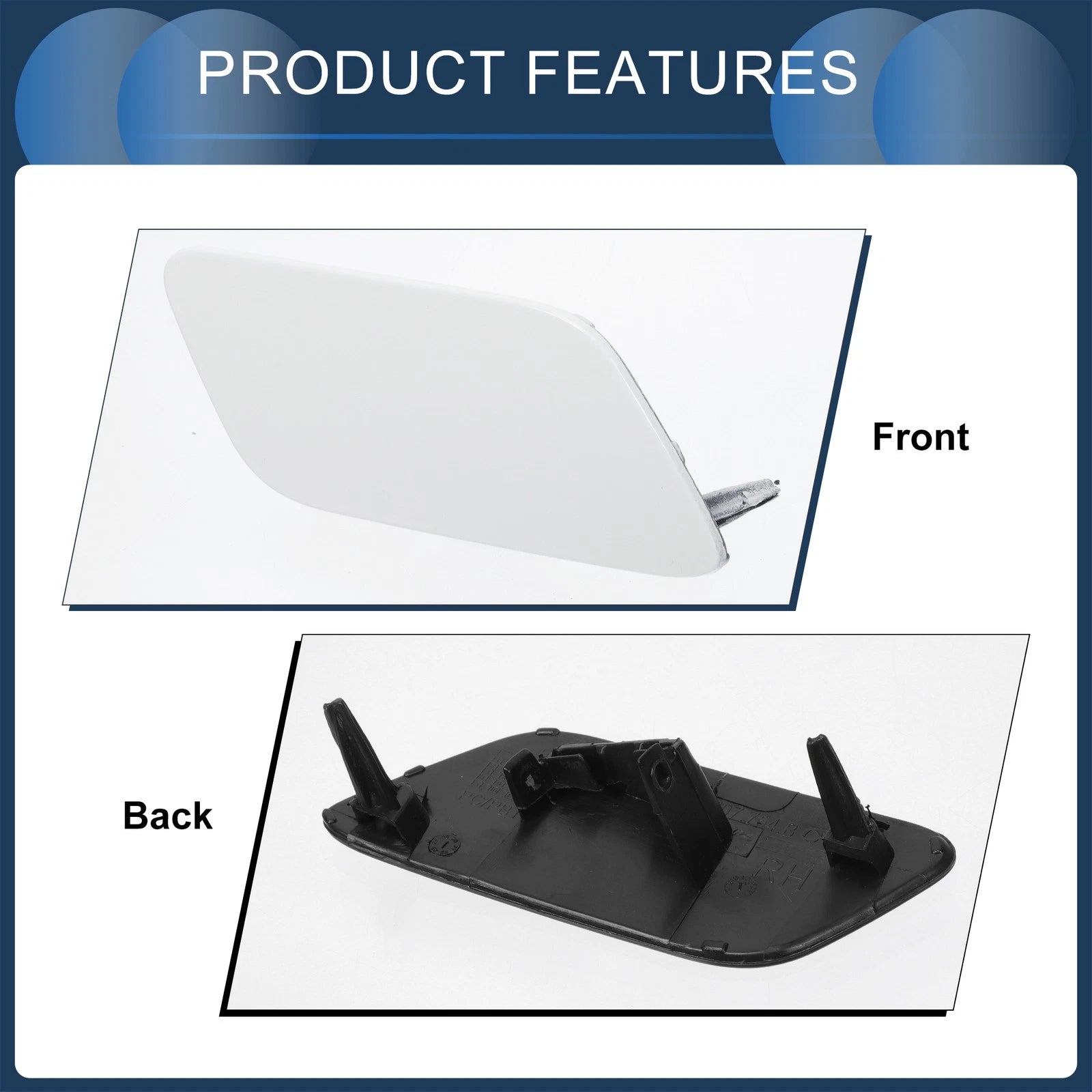 Washer Nozzle Cover Cap for Audi Q7 (2017–2019) White 1 Pcs