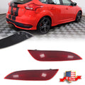 2X Red Lens Rear Bumper Reflector Lights for Ford Focus Hatchback (2015–2018)