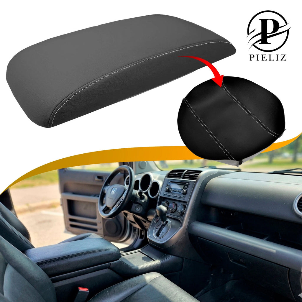 Console Lid Armrest Cover for Honda Element (2007–2011) - Leather Gray Stitch
