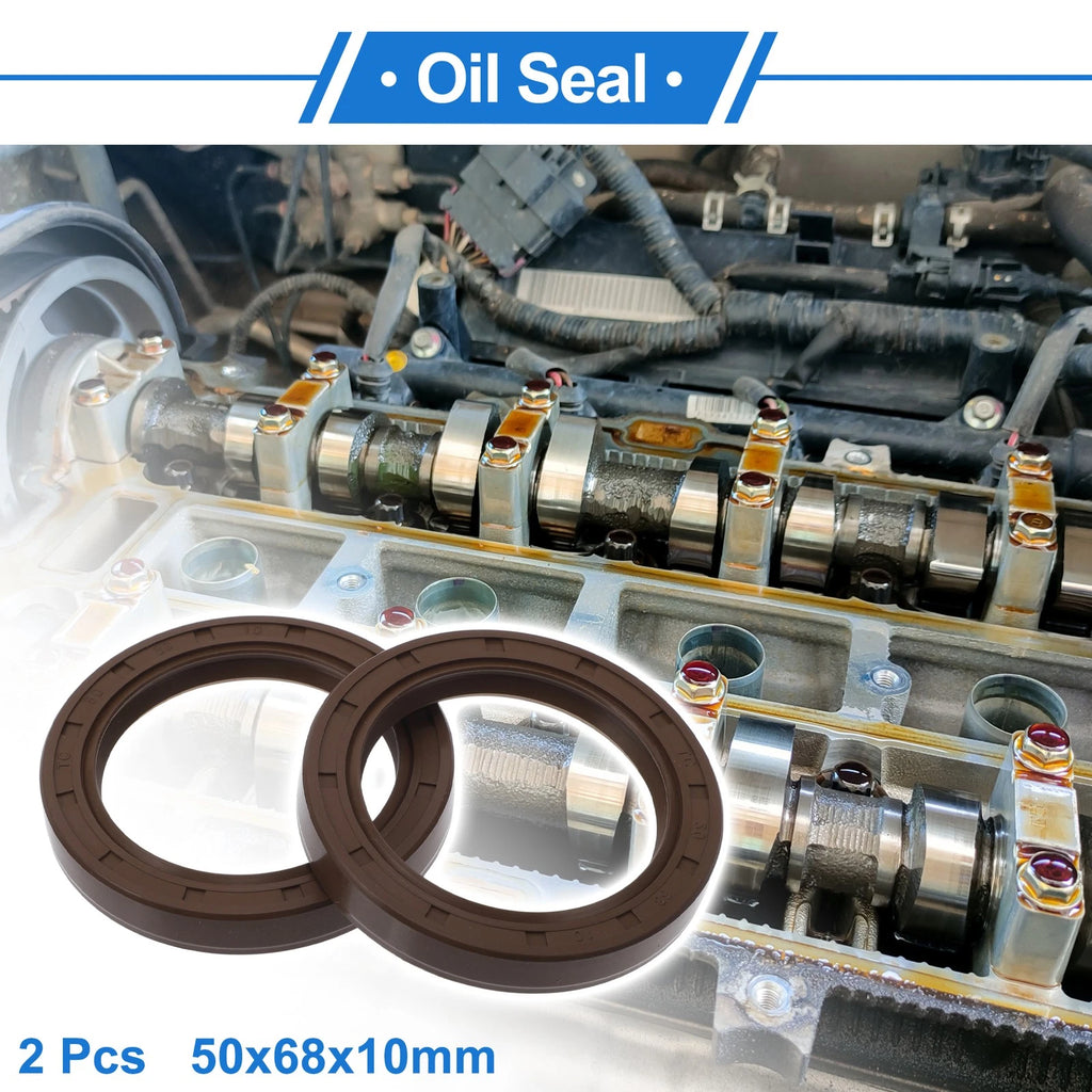 2X Oil Seal Rotary Shaft Seal FKM Rubber 50x68x10mm for Various Models