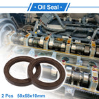 2X Oil Seal Rotary Shaft Seal FKM Rubber 50x68x10mm for Various Models