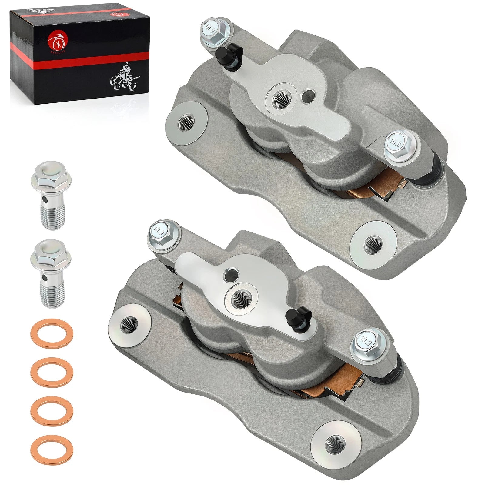 Set of 2 Front Brake Calipers & Pads for Yamaha Wolverine RMAX2 1000 (2021–2024)