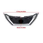 Front Upper Bumper Grill for Nissan Rogue (2021–2023) Black W/O Camera Hole