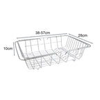 Adjustable Over the Sink Dish Rack Holder with Non-Slip Rubber