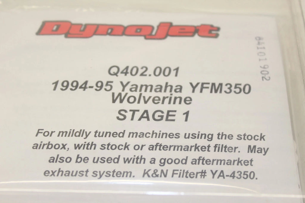 Dynojet Stage 1 Carb Kit for Yamaha YFM350 Wolverine (1994–1995) Q402.001