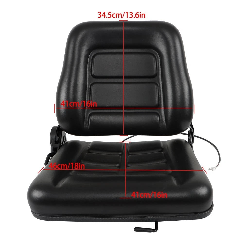 Universal Fold Down Forklift Seat with Adjustable Back Angle