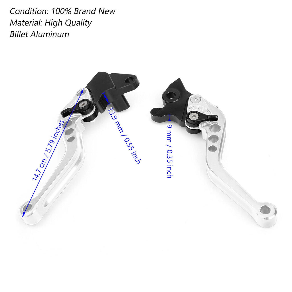 Set of 2 Brake Clutch Levers for Yamaha YZF-R15 (2008–2014) Silver T9