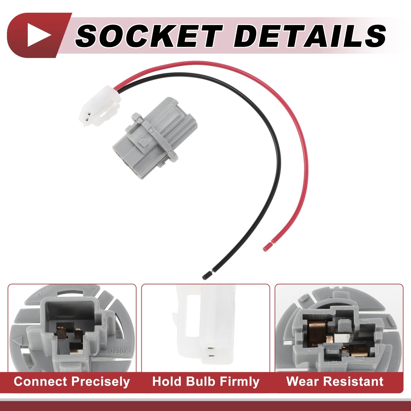 Set of 1 Rear Turn Signal Light Socket Wiring for Toyota Sequoia (2006–2022) No. 9007560026