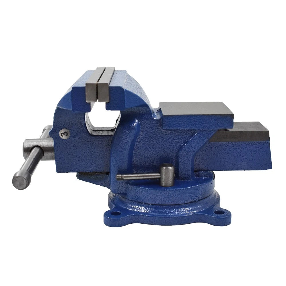 4-Inch Swivel Bench Vise with Anvil and Locking Base