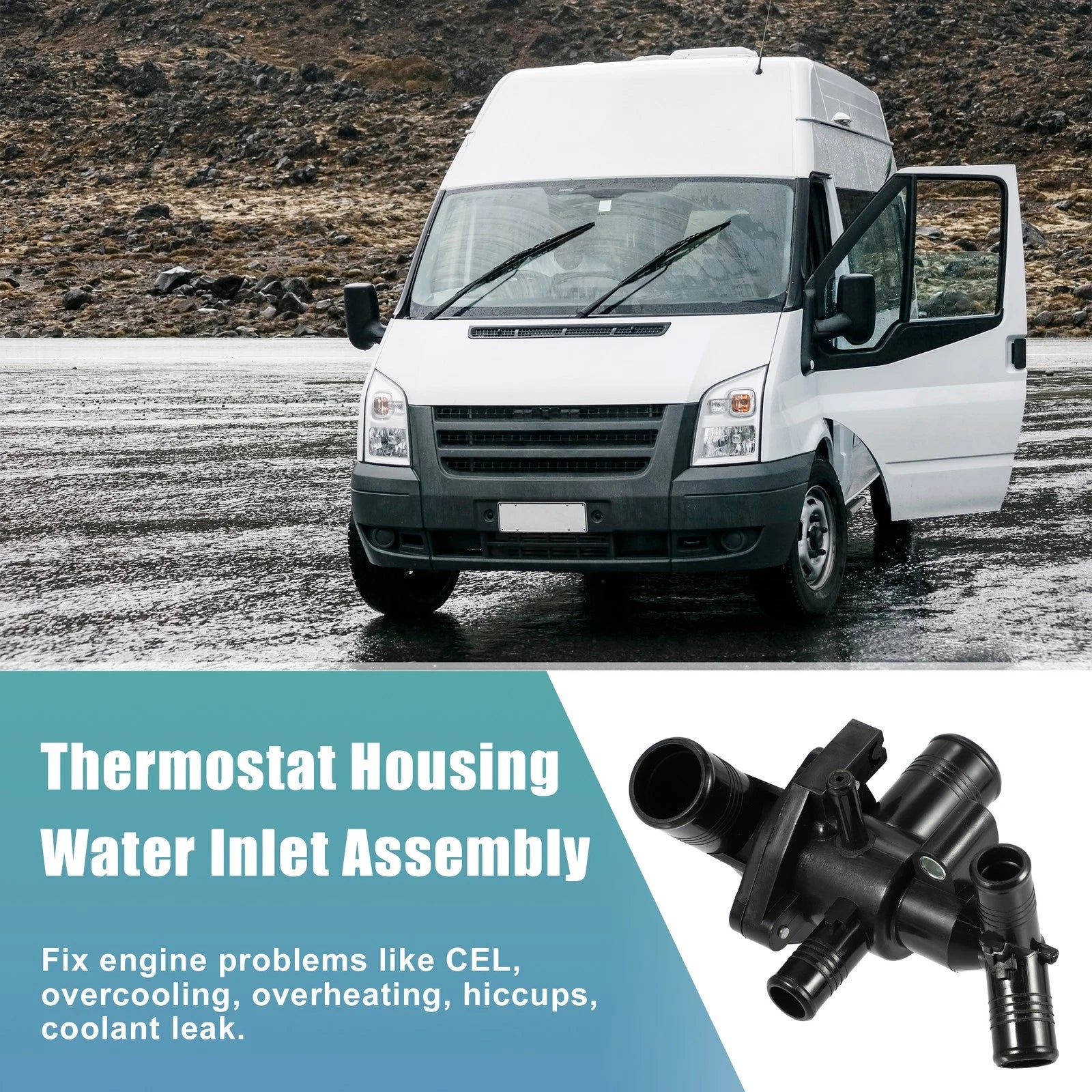 Engine Coolant Thermostat Housing Assembly for Ford Transit (2006–2014) 1372334