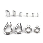 195Pcs M2/3/4/5 Thimble & 6-Size Aluminum Crimping Loop Sleeves