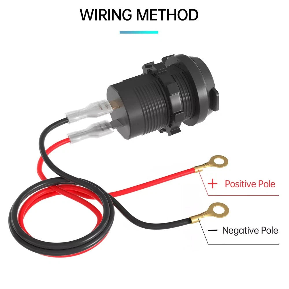 Dual USB QC3.0 PD Type-C Car Charger Adapter for Universal Vehicles