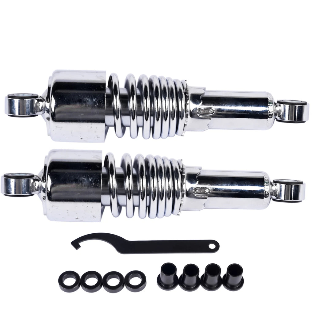Pair Chrome Rear Shocks for Harley Dyna Sportster Touring