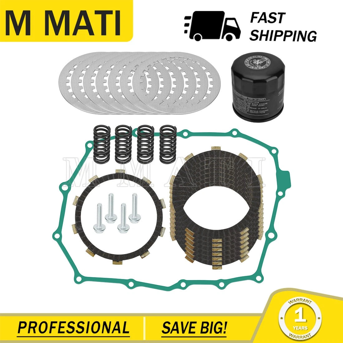 Clutch Friction Steel Plate Oil Filter for Honda Shadow Spirit 750 (2001–2003)